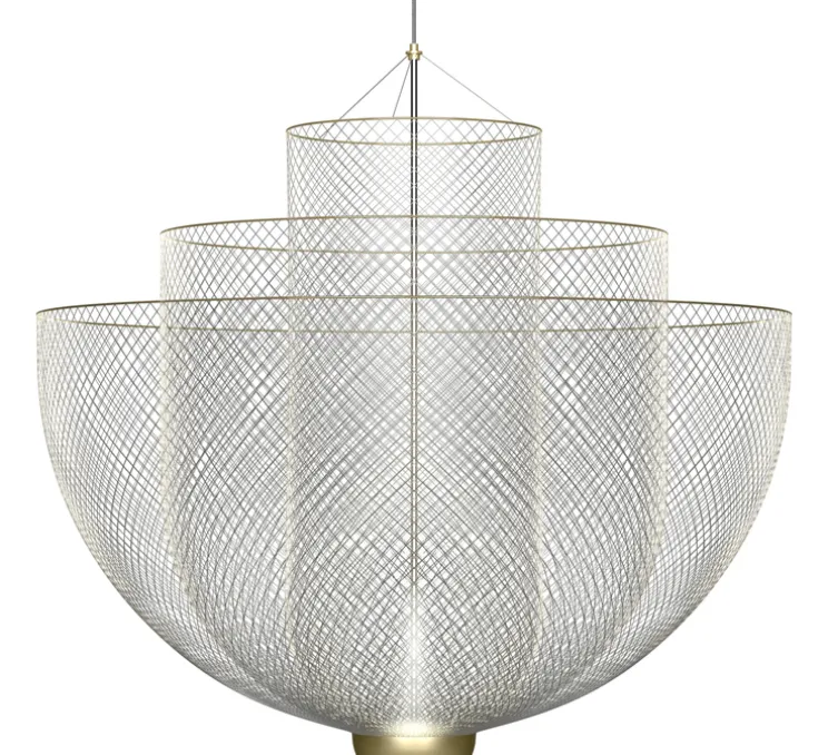 Lustre, Meshmatics Large, gris, LED, 2700k, 665lm, Ø90cm, H90cm - Moooi