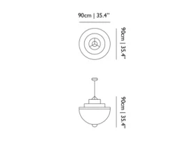 Lustre, Meshmatics Large, gris, LED, 2700k, 665lm, Ø90cm, H90cm - Moooi