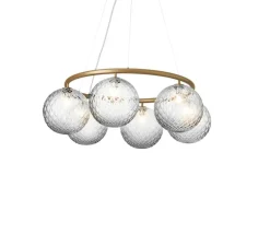 Lustre, Miira 6 Circular, Laiton, transparent, Ø80cm, H20cm - Nuura