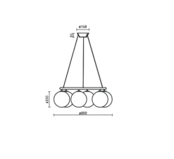Lustre, Miira 6 Circular, Laiton, transparent, Ø80cm, H20cm - Nuura