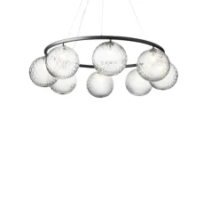 Lustre, Miira 8 Circular, noir, transparent, Ø100cm, H20cm - Nuura