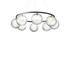 Lustre, Miira 8 Circular, noir, transparent, Ø100cm, H20cm - Nuura