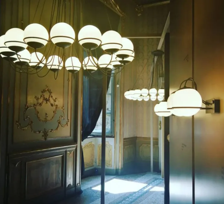 Lustre, Model 2109/16/20, champagne, Ø140cm, H160cm - Astep