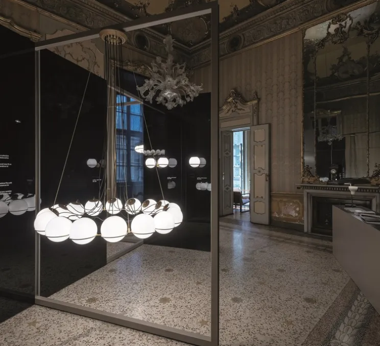 Lustre, Model 2109/16/20, champagne, Ø140cm, H160cm - Astep