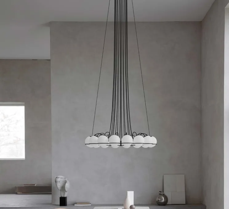 Lustre, Model 2109/16/20, noir, Ø140cm, H160cm - Astep