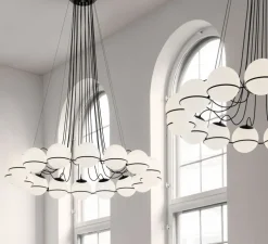 Lustre, Model 2109/16/20, noir, Ø140cm, H160cm - Astep