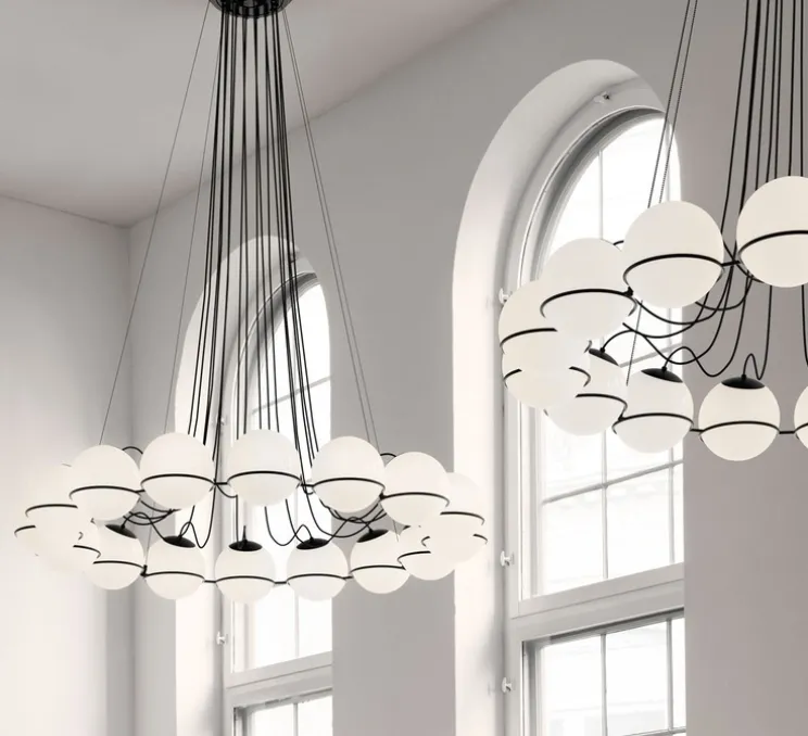 Lustre, Model 2109/16/20, noir, Ø140cm, H160cm - Astep
