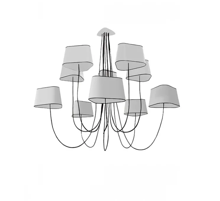 Lustre, Moyen Nuage, blanc, noir, Ø182cm - Designheure