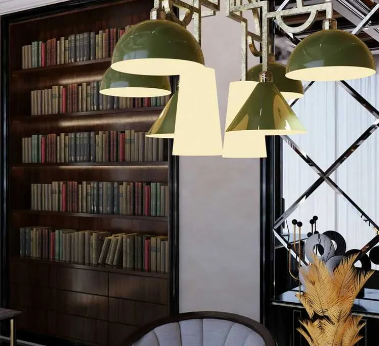 Lustre, Mya 8, Vert, blanc, Ø82cm, H78cm - MM Lampadari