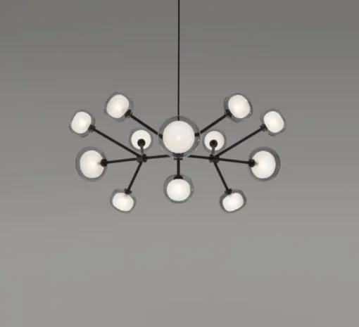 Lustre, NABILA-552.12, IP40, noir et laiton, Ø102cm, H40cm - Tooy