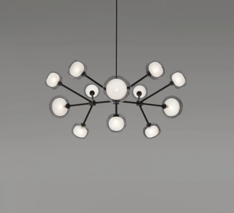 Lustre, NABILA-552.12, IP40, noir et laiton, Ø102cm, H40cm - Tooy