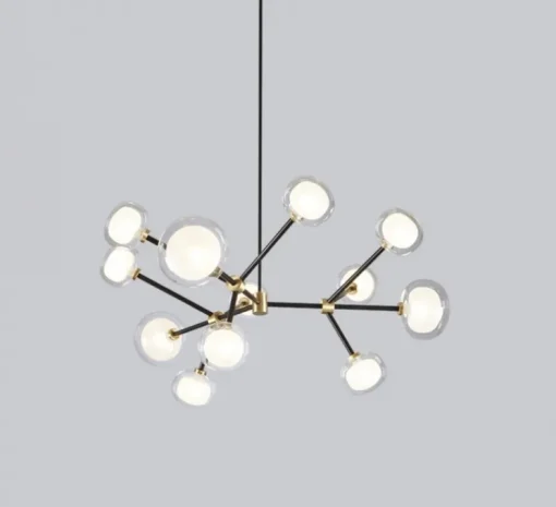 Lustre, NABILA-552.12, IP40, noir et laiton, Ø102cm, H40cm - Tooy