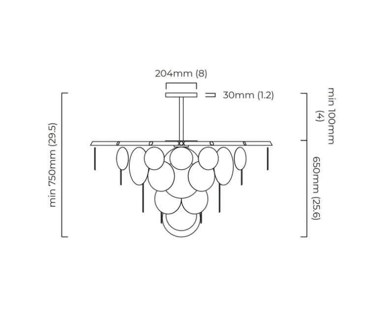 Lustre, Nimbus medium, laiton, verre opalin, Ø119cm, H75cm - CTO lighting
