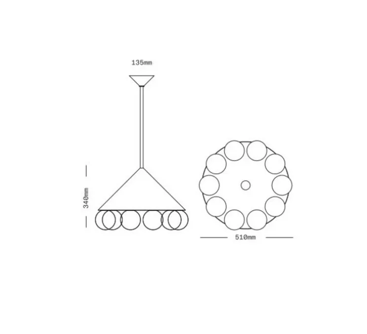 Lustre, Peak 10, Transparent texturé, laiton, Ø51cm, H34cm - SkLO Studio
