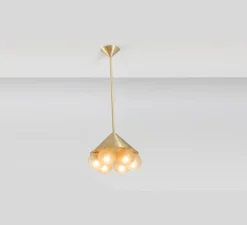 Lustre, Peak 6, Whisky, laiton, Ø35cm, H26cm - SkLO Studio