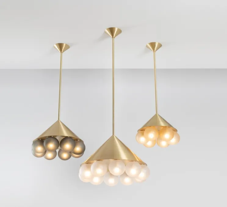 Lustre, Peak 6, Whisky, laiton, Ø35cm, H26cm - SkLO Studio