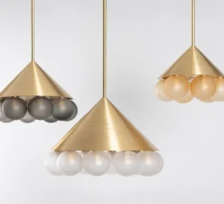 Lustre, Peak 6, Whisky, laiton, Ø35cm, H26cm - SkLO Studio