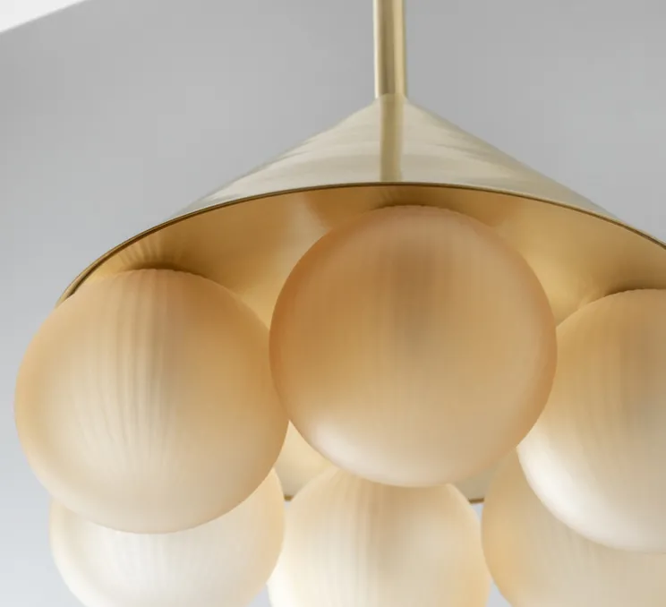 Lustre, Peak 6, Whisky, laiton, Ø35cm, H26cm - SkLO Studio