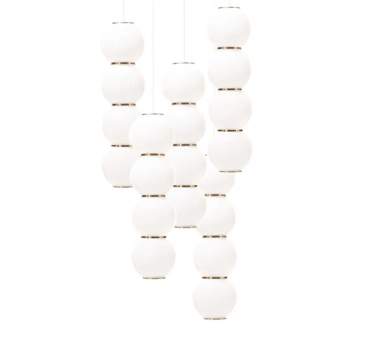 Lustre, Pearls , 1180 lm, 2700 K,LED, 5, BBBBB, blanc, or, Ø50cm - Formagenda