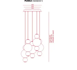 Lustre, Pearls , 1180 lm, 2700 K,LED, 5, BBBBB, blanc, or, Ø50cm - Formagenda