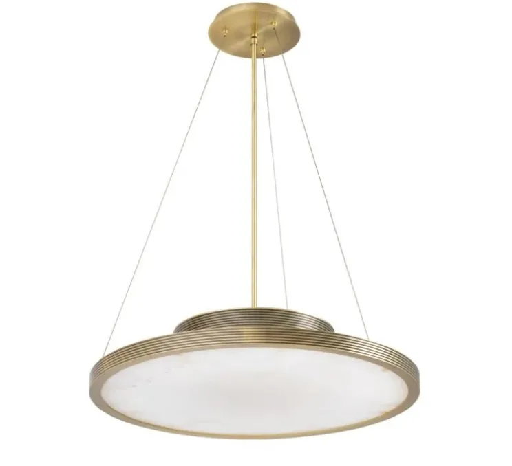Lustre, Pullman, laiton brossé, albâtre, Ø70cm, H15cm - Eichholtz