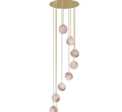 Lustre, Royal chandelier circular spiral, Albâtre, L10cm, H45cm - Robin