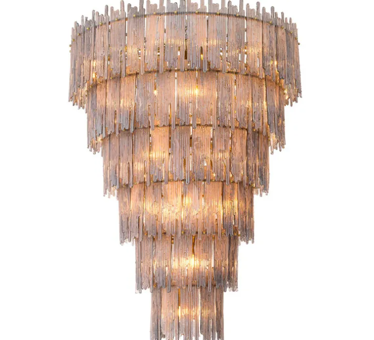 Lustre, Saint Roch XXL, verre fumé, laiton brossé, Ø116cm, H153cm - Eichholtz