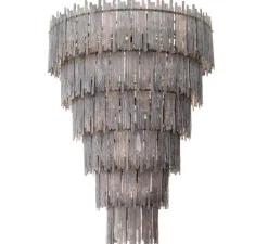 Lustre, Saint Roch XXL, verre fumé, laiton brossé, Ø116cm, H153cm - Eichholtz