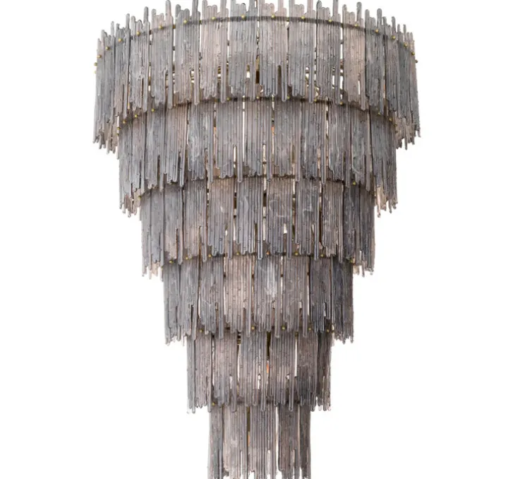 Lustre, Saint Roch XXL, verre fumé, laiton brossé, Ø116cm, H153cm - Eichholtz