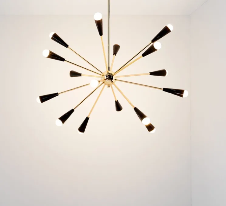 Lustre, Sputnik, noir et or, Ø98,2cm, H210cm - Stilnovo