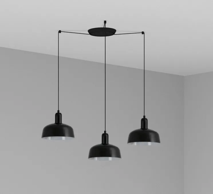 Lustre, Tatawin, 3 suspensions S, noir, 3*Ø18,4cm, H8,1cm - Faro
