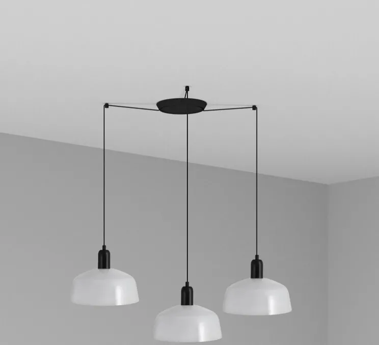 Lustre, Tatawin, 3 suspensions M, blanc, 3*Ø25cm, H100cm - Faro