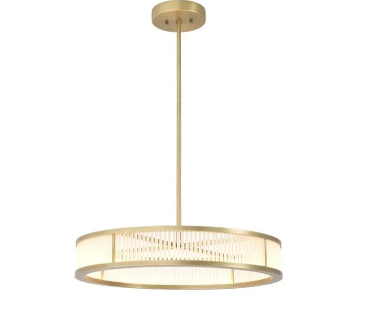 Lustre, Thibaud S, laiton, 2700K, 1800lm, Ø70cm, H15cm + tube de 10-30 ou 50cm H - Eichholtz