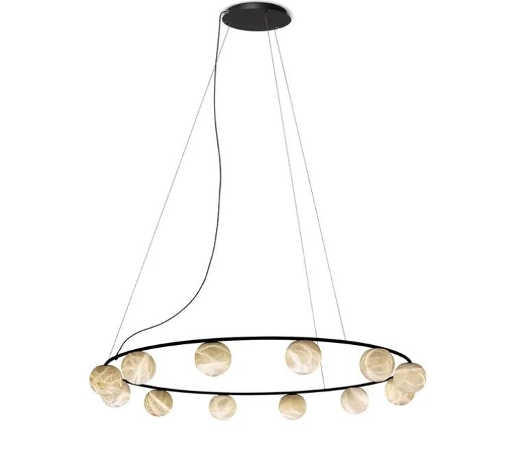 Lustre, Tribeca, Albâtre, LED, dim, 2700K, 270 lm, Ø130cm, H180cm - Alma light