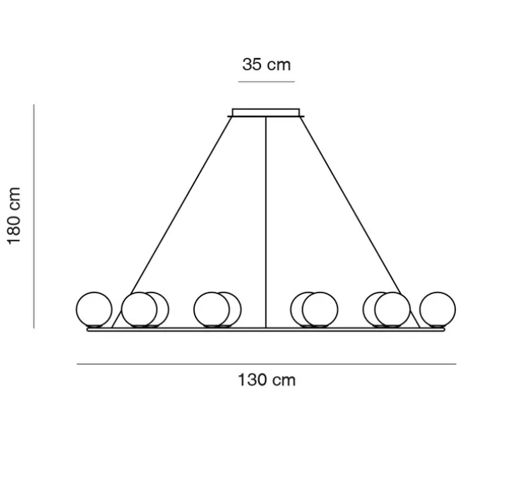 Lustre, Tribeca, Albâtre, LED, dim, 2700K, 270 lm, Ø130cm, H180cm - Alma light