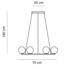 Lustre, Tribeca, Albâtre, IP43, LED, dim, 2700K, 270 lm, Ø70cm, H180cm - Alma light