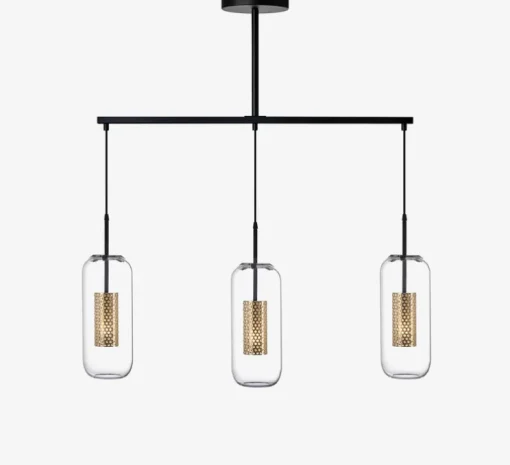 Lustre, Vadim Trio, noir, laiton, L104cm, H137cm - Sarah Lavoine