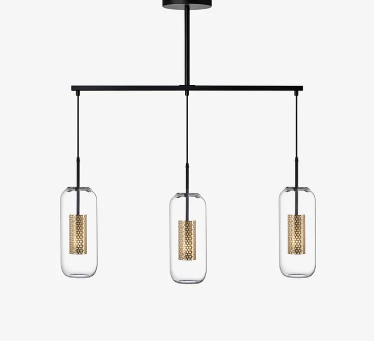 Lustre, Vadim Trio, noir, laiton, L104cm, H137cm - Sarah Lavoine