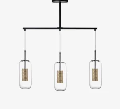 Lustre, Vadim Trio, noir, laiton, L104cm, H137cm - Sarah Lavoine