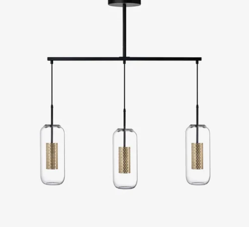 Lustre, Vadim Trio, noir, laiton, L104cm, H137cm - Sarah Lavoine