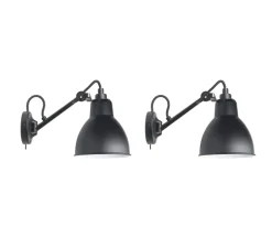PACK DUO, Applique murale, Lampe Gras N°104, avec interrupteur, noir, L15,3cm, H18,9cm - DCW éditions Paris