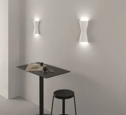 PACK DUO, Applique, Vertbois, plâtre, prêt à peindre, Kamelia M, blanc, L16cm, H30cm - Nedgis