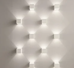 PACK DUO, Applique, Vertbois, plâtre, prêt à peindre, Charlotte, Square Simple, blanc, L11,5cm, H11,5cm - Nedgis