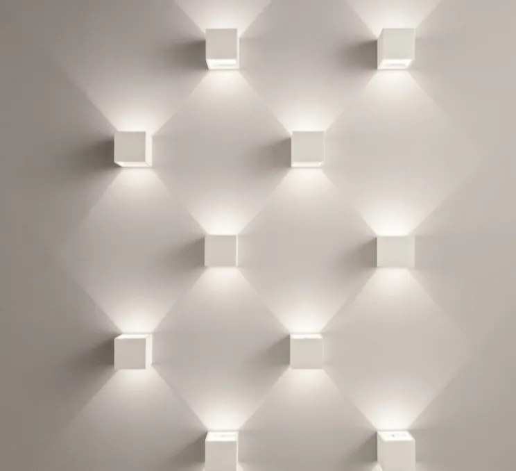 PACK DUO, Applique, Vertbois, plâtre, prêt à peindre, Charlotte, Square Simple, blanc, L11,5cm, H11,5cm - Nedgis