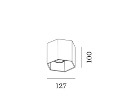 PACK DUO Plafonnier, Hexo 1.0 PAR16, or, Ø12,7cm, H10cm - Wever-Ducre