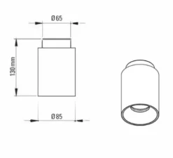 PACK DUO, Plafonnier, Tobo C85, blanc, laiton, Ø8,5cm, H13cm - DCW éditions Paris