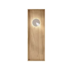 Panneau simple, Wallwood, droit, chêne + applique Dots, gris, pour tête de lit, 2700K, 500 lm, L40cm, H120cm - Studio Gazelles Editions
