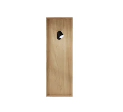 Panneau simple, Wallwood, droit, chêne + applique Buddy, noir, pour tête de lit, L40cm, H120cm - Studio Gazelles Editions