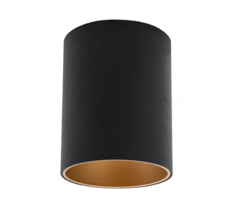 Plafonnier / Spot, en saillie, noir et or, Ø9cm, H11cm - Zangra