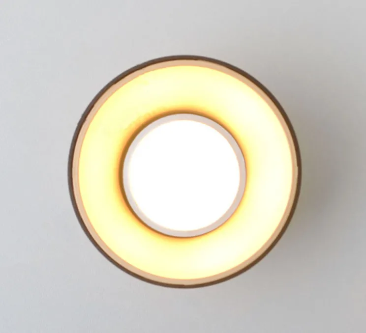 Plafonnier / Spot, en saillie, noir et or, Ø9cm, H11cm - Zangra